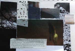 collage of dog and landscape