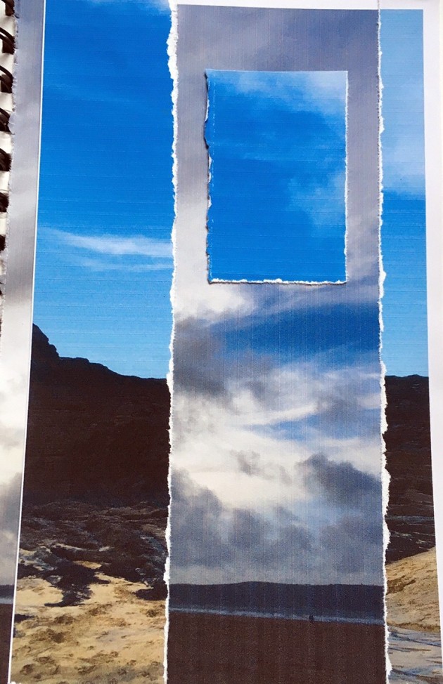 collage - beach scapes and sky scapes.