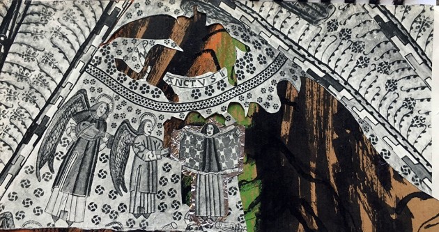 collage of angels and trees